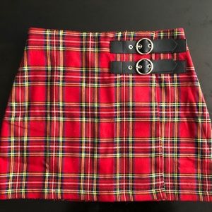 Forever21 Red Tartan/Plaid Skirt